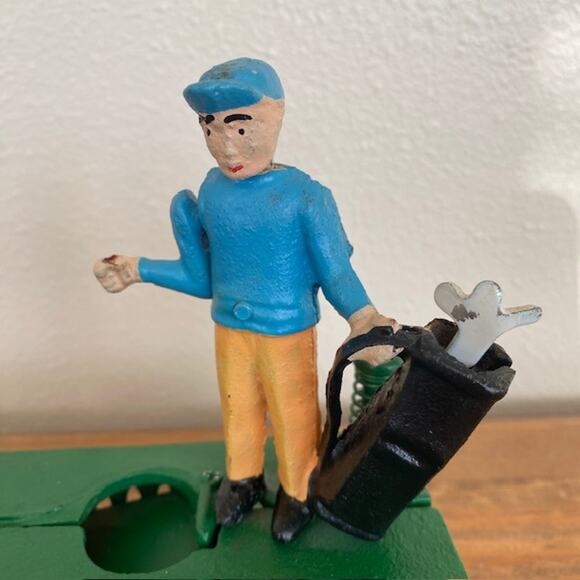 Vintage Cast Iron Reproduction "Birdie Putt" Coin Bank - Picture 3 of 9